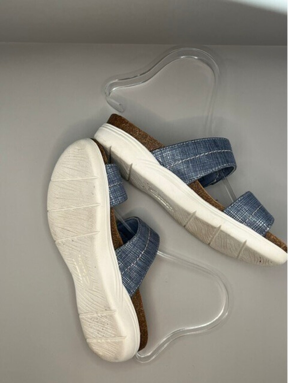 Clarks Laurieann Bell Denim Blue Strappy Comfort Sandals Women's 6.5 M EUC - Picture 3 of 4